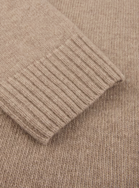 Sweather knitted crew neck merino Lysebrun