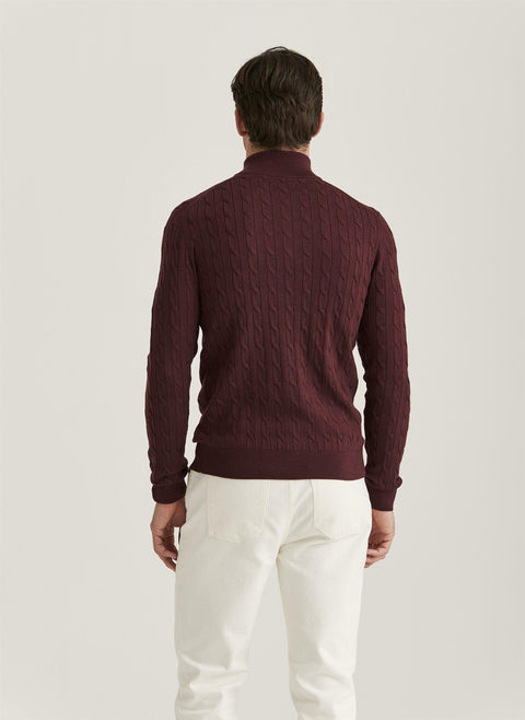Merino Cable John Zip, Wine Burgunder