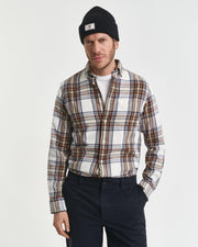 REG WINDBLOWN FL CHECK SHIRT Kremfarget