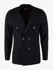 Blazer knitted DB merino wool Marine