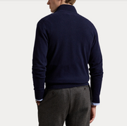 Half Zip Wool Knit, Navy Mørkeblå