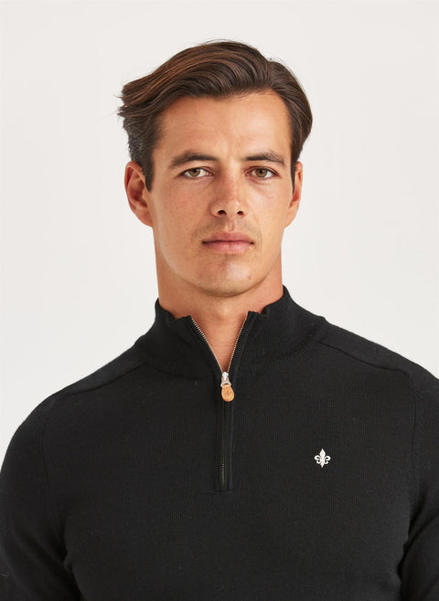 Merino John Zip, sort Sort