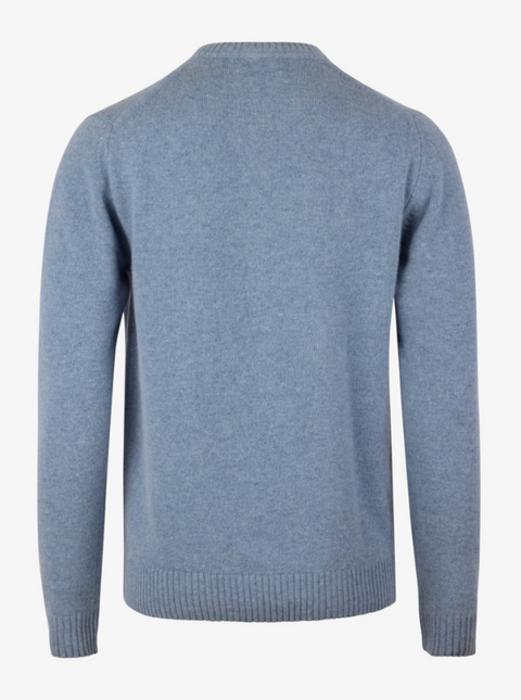 Sweather knitted crew neck merino Lyseblå