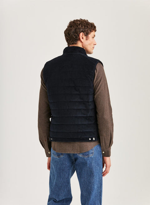Ted quilted cord vest Blå
