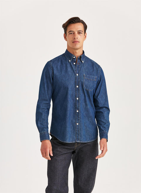 Midweight denim  shirt Blå