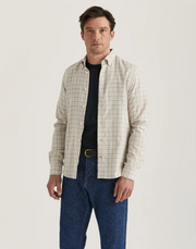 Soft Check Flannel- Slim Fit Khaki