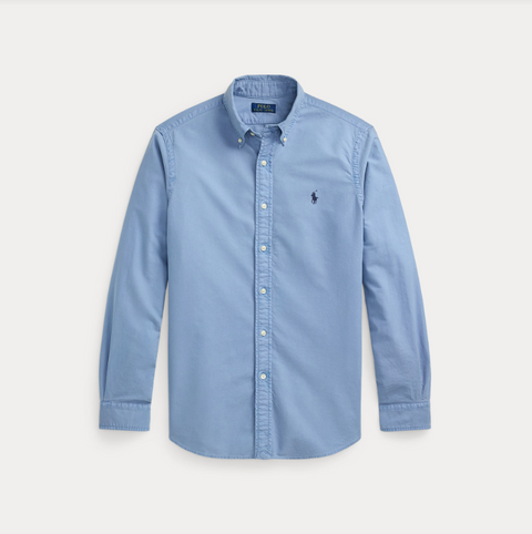 GARMENT-DYED OXFORD SHIRT Lyseblå