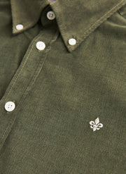 Douglas Cord Shirt Slim, Olive Oliven