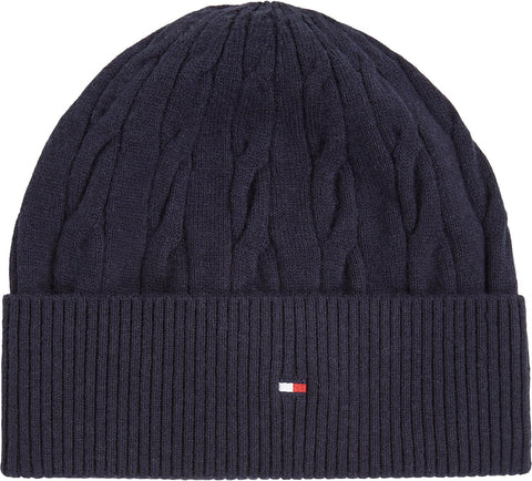 Th Flag Cable Knit Beanie Blå