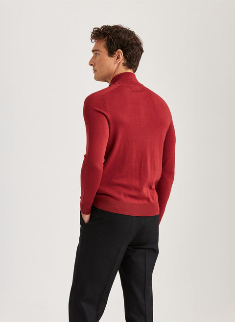 Merino John Zip Rød