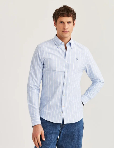 Douglas oxford stripe - slim Lyseblå