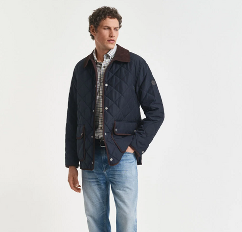 Reg twill Check shirt Blå