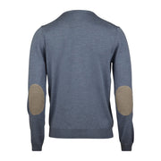 Merino Crew Neck With Patch Lyseblå