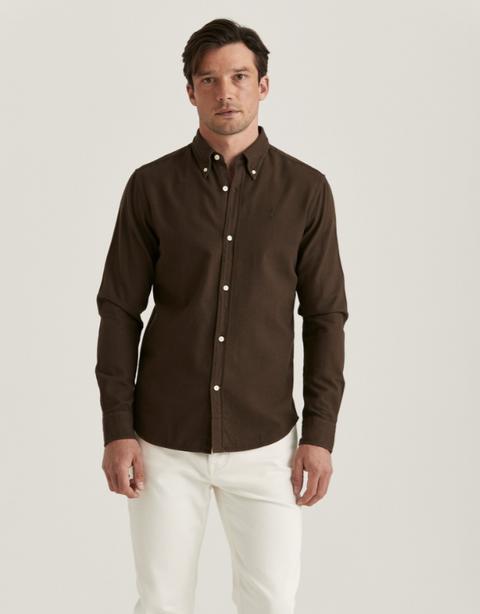 Brushed Twill Shirt Classic Fit Brun