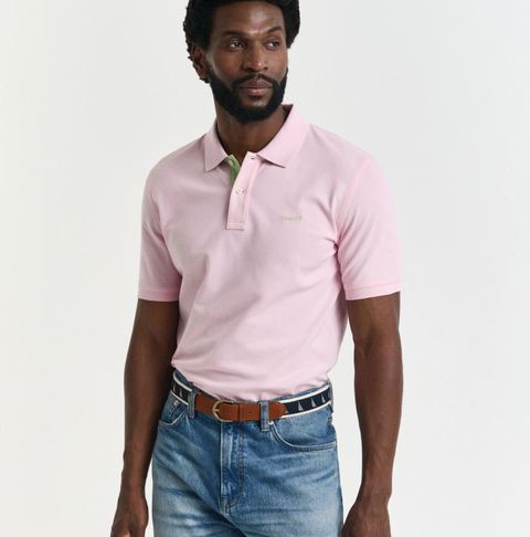 REG CONTRAST PIQUE SS POLO Rosa