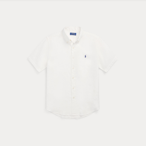 Polo SS Linen Shirt Hvit