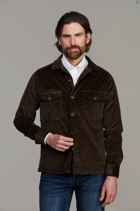 Corduroy overshirt Mørkegrønn