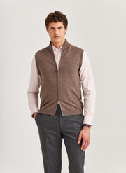 Merino Zip Vest Brun