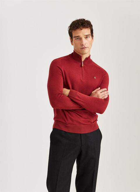 Merino John Zip Rød