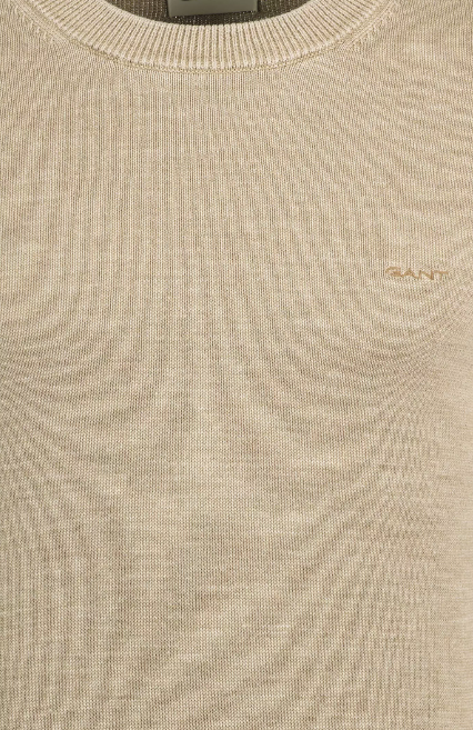 Plain sunfaded cotton c-neck. 253 Beige/Khaki