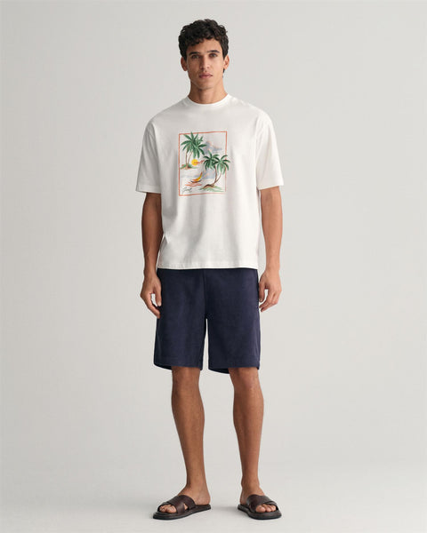 Hawaii Printed Graphic SS T-Shirt Off-White