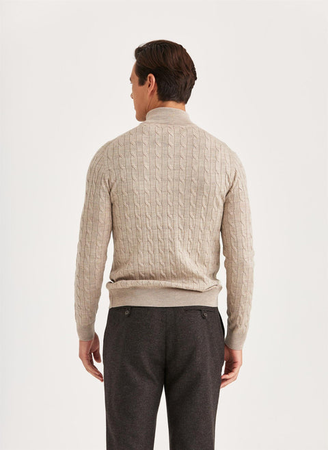 Merino Cable John Zip, 05 Khaki