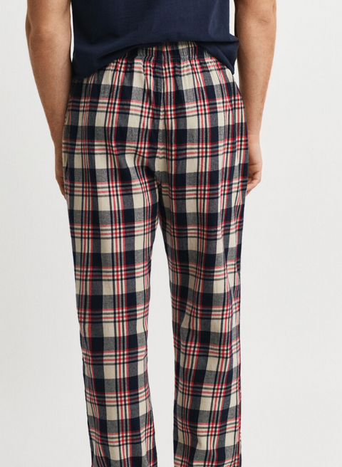 Flannel Check Pajama Pants Rød