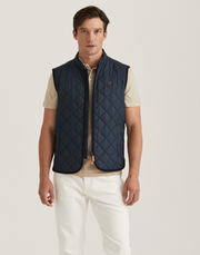 Teddy Quilted Vest, Blue Mørkeblå