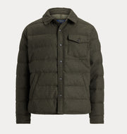 Herringbone down shirt jacket Grønn