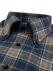 Regular Shirt Dk.Blue Check Mørkeblå