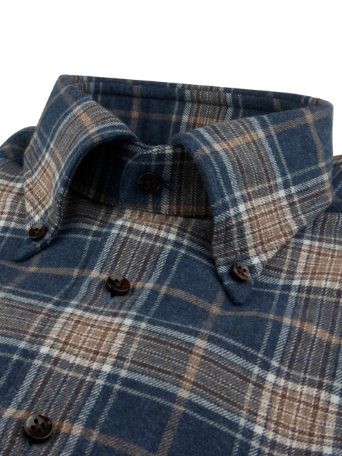 Regular Shirt Dk.Blue Check Mørkeblå