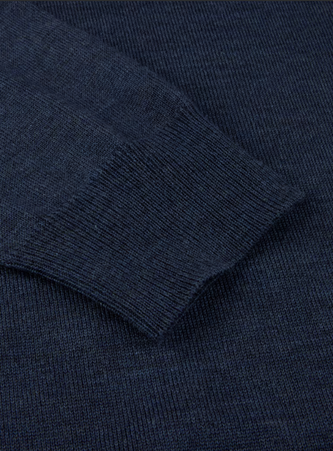 Merino Sweater With Patch Mørkeblå