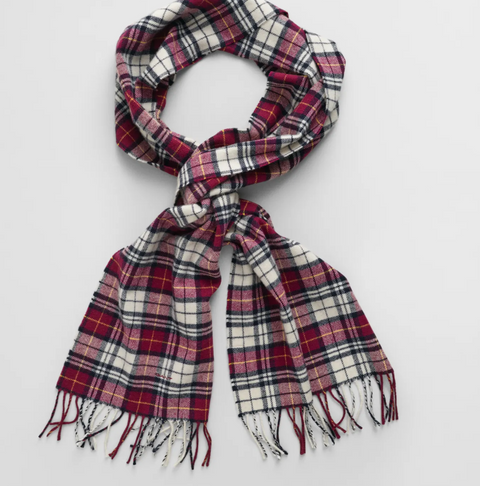 Multi Check Scarf Burgunder