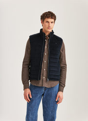 Ted quilted cord vest Blå
