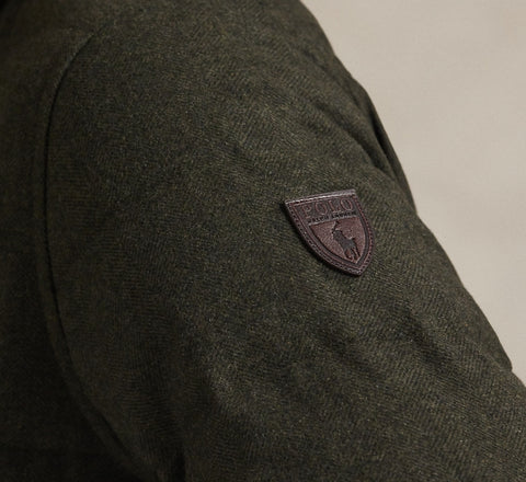 Herringbone down shirt jacket Grønn