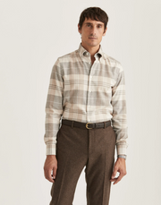 Soft Lama shirt - slimfit, kaki Beige