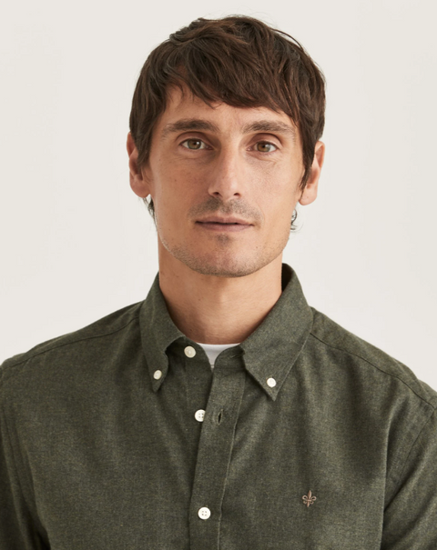 Watts Flannel shirt, Oliven Oliven