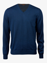 Knitted VN merino wool Blå