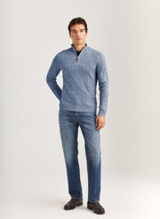 Merino Cable John Zip, 56 Blå