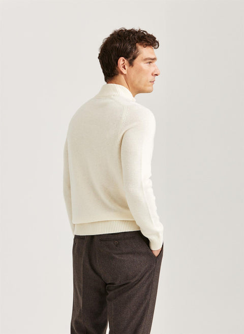 New Hertford Half Zip, 02 Off-White