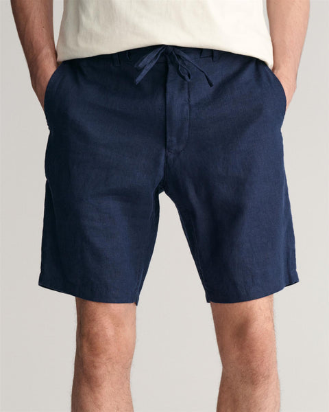 Relaxed Linen Shorts DS Marine