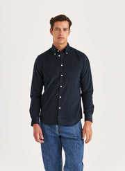 Douglas Cord Shirt Slim, Blue Mørkeblå