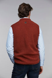 Pile Fleece Vest, burnt orange Oransje