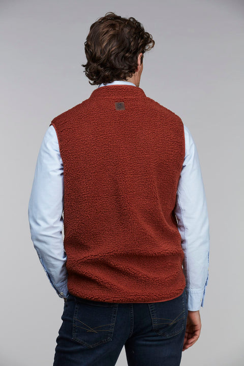 Pile Fleece Vest, burnt orange Oransje