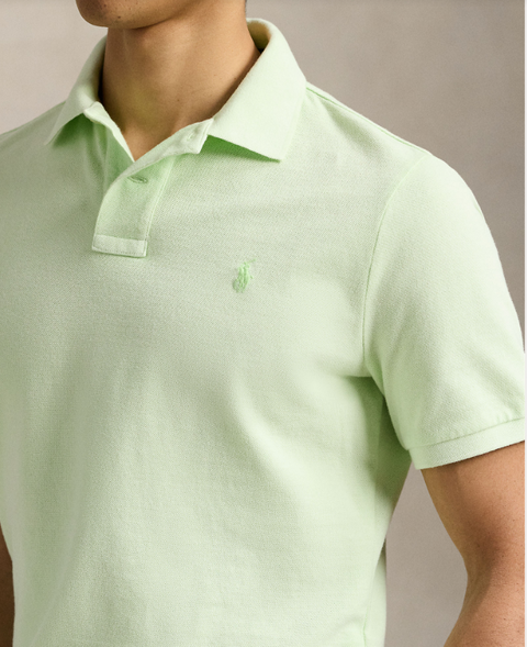 Mineral  dyed mesh polo shirt Grønn