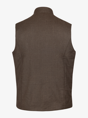 Vest zip Alcantara wool Brun
