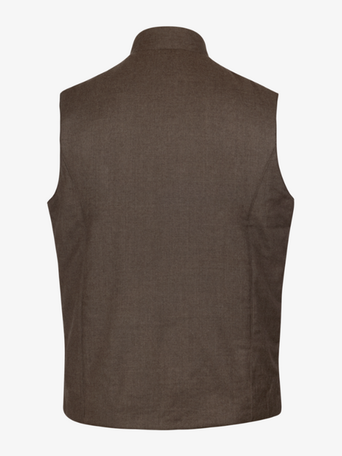 Vest zip Alcantara wool Brun