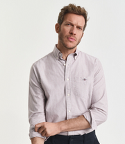 Reg Stripe Oxford Shirt Burgunder
