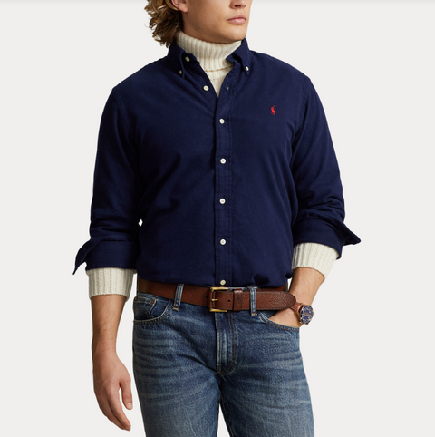 SHIRT BRUSHED FLANNEL Mørkeblå