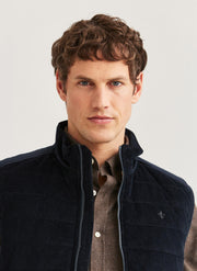 Ted quilted cord vest Blå